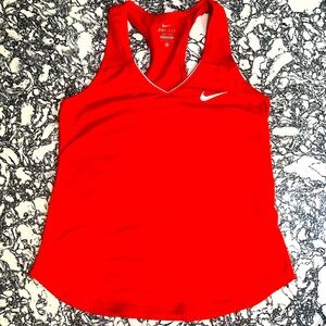Nike Women’s Cherry Red Dry Fit Athletic Racerback Tank Top- Size Medium